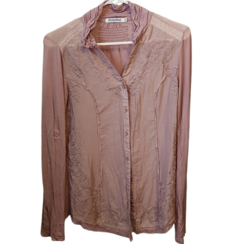 Monoreno Women's Button Up Long- Sleeve Blouse Women's Tops